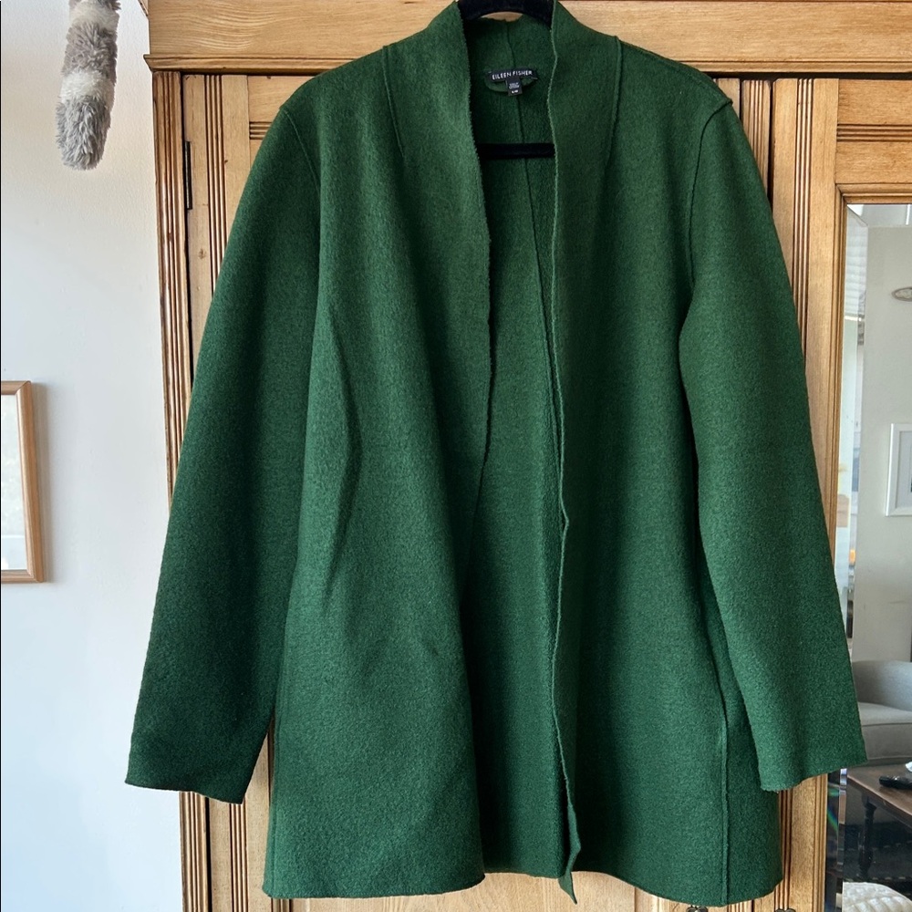 Eileen Fisher Green Wool Jacket Large